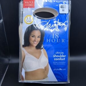 Playtex 18 Hour Bra 40DD Natural Beige Wireless 4693 Ultimate Shoulder Comfort
